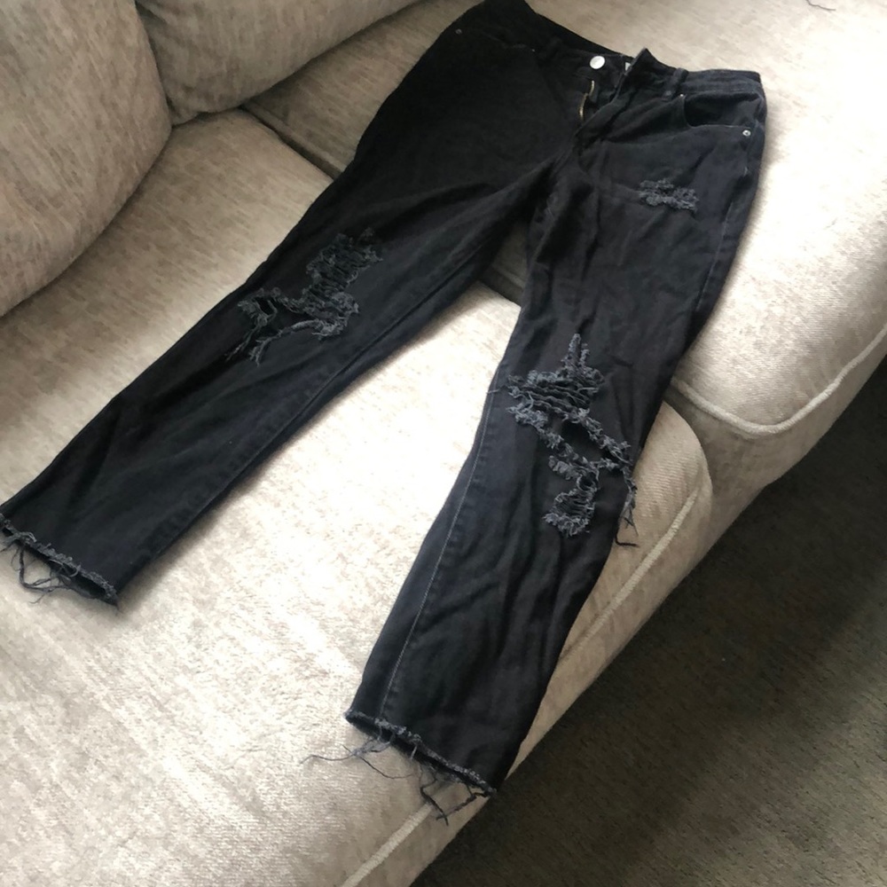 PAC SUN mom jean distressed in black pacsun